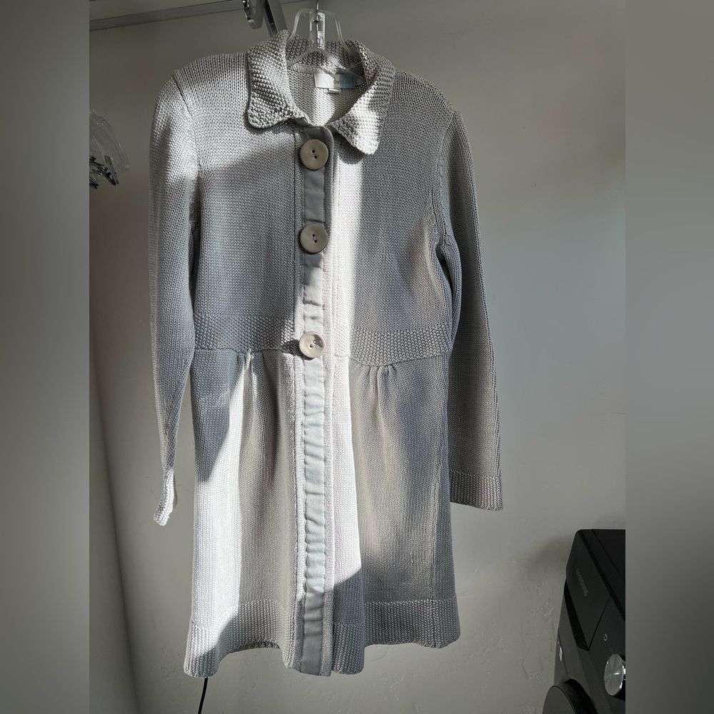 Boden Silver Gray Knee-Length Cardigan